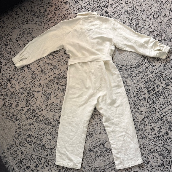 Able Charlyn Linen-Blend Jumpsuit Antique White Medium - Picture 3 of 6